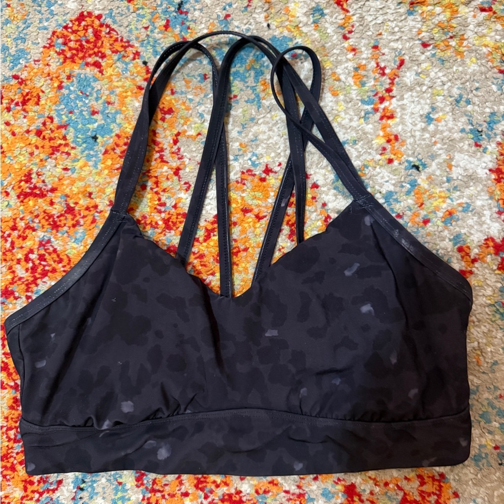 Black Strappy Women's Sports Bra